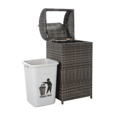 Wicker Patio Trash Cans