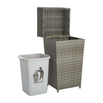 Patio Wicker Trash Cans