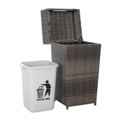 Patio Wicker Trash Cans