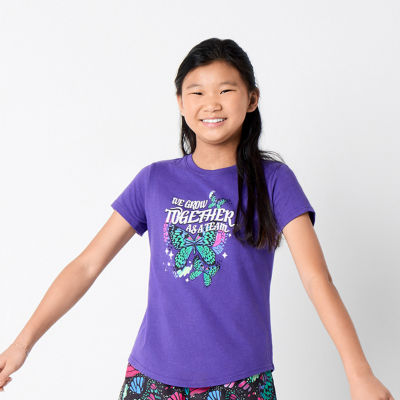Xersion Little & Big Kid Girls Crew Neck Short Sleeve Regular Fit Graphic T-Shirt