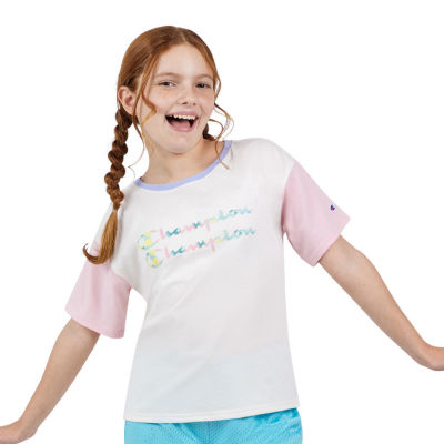 Champion Big Girls Crew Neck Short Sleeve Graphic T-Shirt