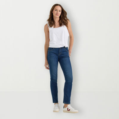 Lee Stretch Fabric Womens Mid Rise Slim Fit Jean