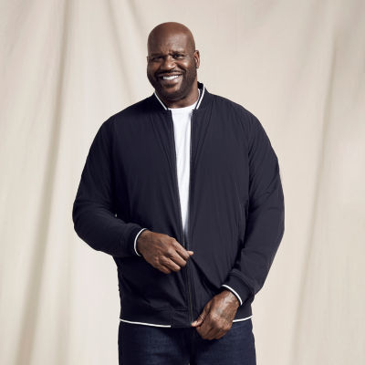 Shaquille O'Neal XLG Reversible Mens Big and Tall Wind Resistant Lightweight Bomber Jacket