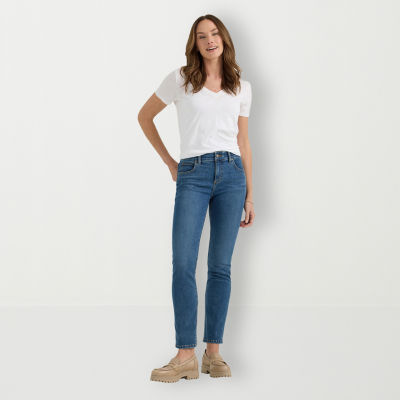 Lee Stretch Fabric Womens Mid Rise Slim Fit Jean