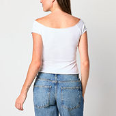 Arizona Womens Juniors Crew Neck Short Sleeve T-Shirt