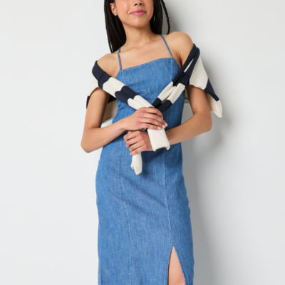Arizona Womens Sleeveless Slip Dress Juniors