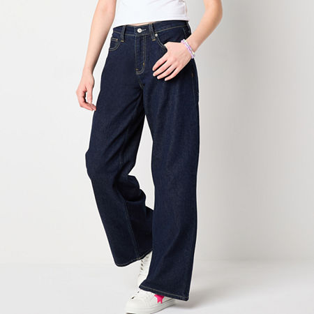Arizona Juniors Womens Low Rise Baggy Fit Jean, 14, Blue