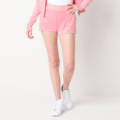 Juicy By Juicy Couture Juniors Womens Mid Rise Juniors Velour Pull-On Short