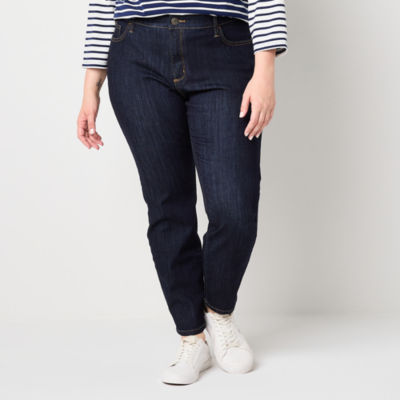 St. John's Bay Plus Womens Mid Rise Skinny Fit Jean