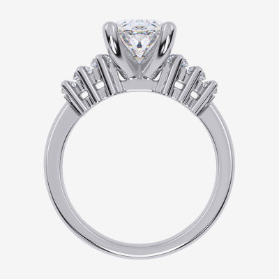 Signature By Modern Bride (G-H, Vs2-Si1) Womens 3 5/8 Ct. T.W. Lab Grown White Diamond 14K White Gold Oval Side Stone Engagement Ring