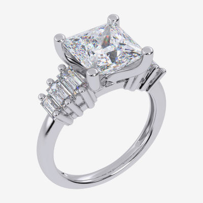 Signature By Modern Bride (G-H, Vs2-Si1) Womens 3 5/8 Ct. T.W. Lab Grown White Diamond 14K White Gold Side Stone Engagement Ring