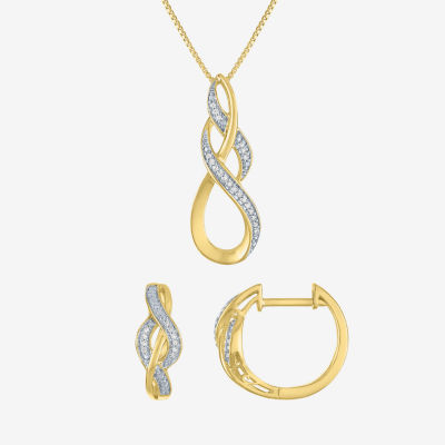Womens 2-pc. Diamond 14K Gold over SIlver Jewelry Set