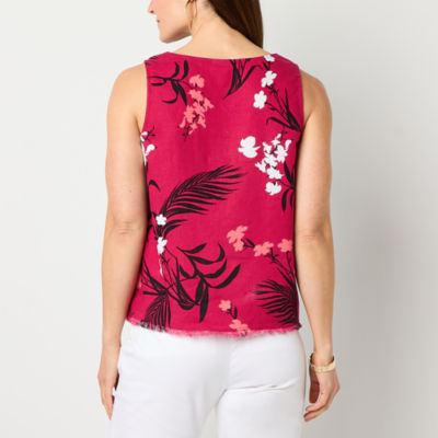 Liz Claiborne Womens V Neck Sleeveless Blouse