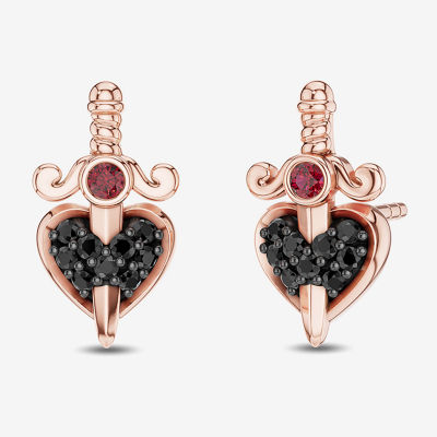 Enchanted Disney Fine Jewelry 1/8 CT. T.W. Genuine Red Garnet 10K Gold 12.6mm Evil Queen Stud Earrings