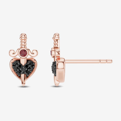 Enchanted Disney Fine Jewelry 1/8 CT. T.W. Genuine Red Garnet 10K Gold 12.6mm Evil Queen Stud Earrings