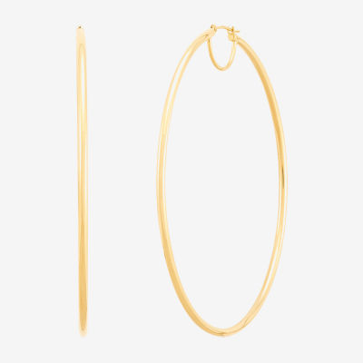Limited Quantities! Womens 10K Gold 70mm Hoop Earrings