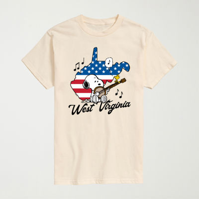 Novelty Mens Crew Neck Short Sleeve Regular Fit Peanuts Snoopy Big and Tall Graphic T-Shirt