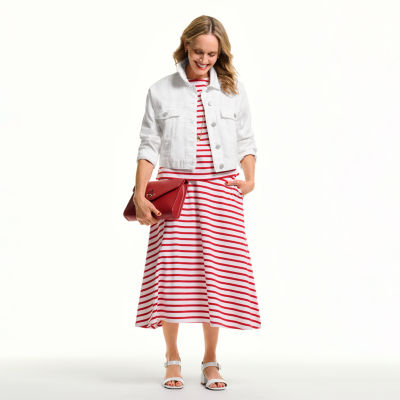 Liz Claiborne Womens Mid Rise Midi A-Line Skirt