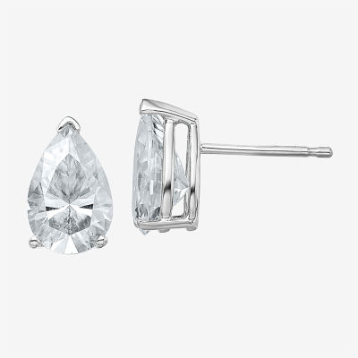 True Light /4 CT. T.W. Lab Created White Moissanite 14K White Gold 9mm Stud Earrings