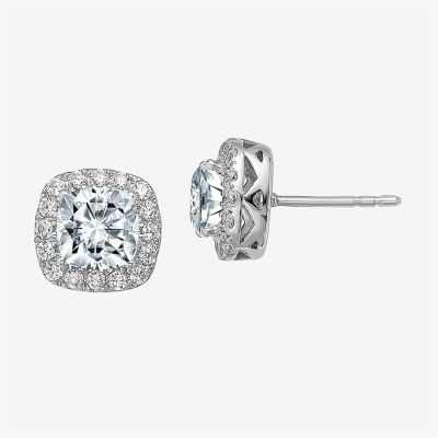 True Light 1/ CT. T.W. Lab Created White Moissanite 14K White Gold 9.6mm Stud Earrings