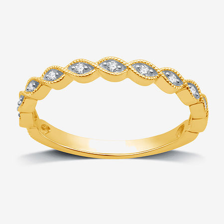 I Said Yes (h-i / I1) 1/10 Ct. T.w. Lab Grown White Diamond Sterling Silver Or 14k Gold Over Silver Wedding Ban In Gold