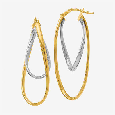 Made in Italy 14K Two Tone Gold 42mm Hoop Earrings