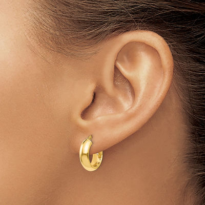 14K Gold 17mm Hoop Earrings