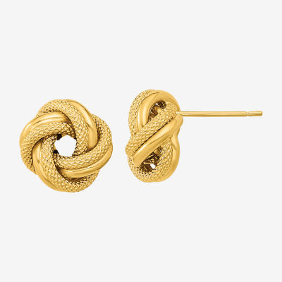 14K Gold 10mm Knot Stud Earrings