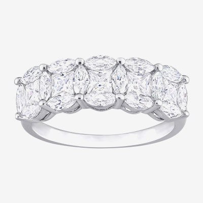 Womens Lab Created White Moissanite Sterling Silver Anniversary Engagement Ring JCPenney