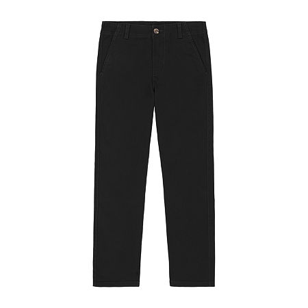 IZOD Little & Big Boys Straight Flat Front Pant, 10 Husky, Black