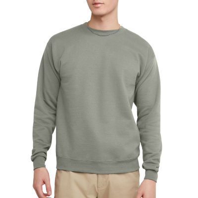 Ashen Fane Men's Fine Jersey Cotton Long Sleeve Crewneck T-Shirt - Soft Casual Tee