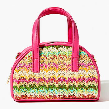 Forever 21 Basketweave Crossbody Bag, Color: Pink-multi - JCPenney