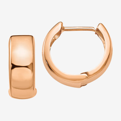 14K Rose Gold 15mm Round Hoop Earrings