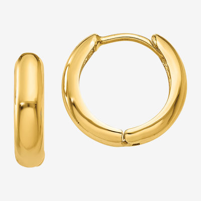 14K Gold 9mm Round Hoop Earrings