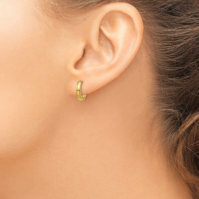 14K Gold 9mm Round Hoop Earrings