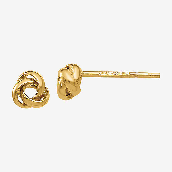 14K Gold 5mm Knot Stud Earrings
