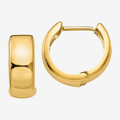 14K Gold 12mm Round Hoop Earrings