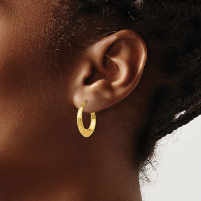 14K Gold 19mm Round Hoop Earrings