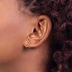 Personalized Sterling Silver 14mm Enamel Monogram Clover Stud Earrings