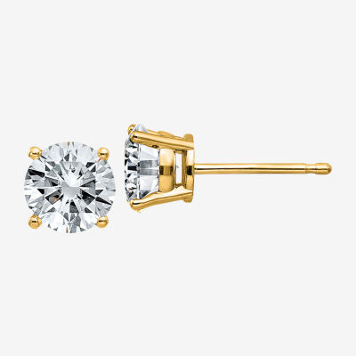 1 1/2 CT. T.W. White Moissanite 14K Gold 6mm Round Stud Earrings