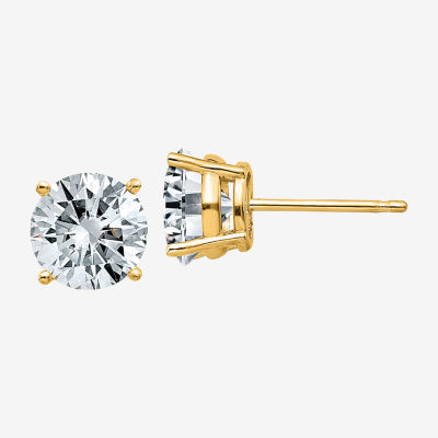 2 1/3 CT. T.W. White Moissanite 14K Gold 7mm Round Stud Earrings