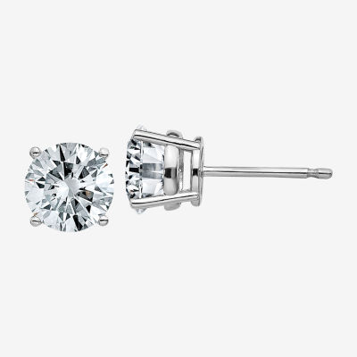 1 1/8 CT. T.W. White Moissanite 14K Gold 5.5mm Round Stud Earrings