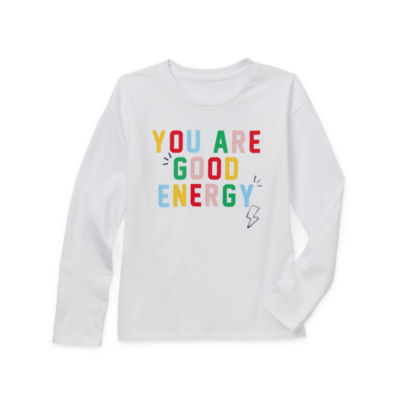 Thereabouts Little & Big Girls Round Neck Long Sleeve Graphic T-Shirt