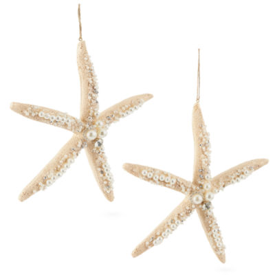 North Pole Trading Co. Resin Sea Star 2-pc. Christmas Ornament