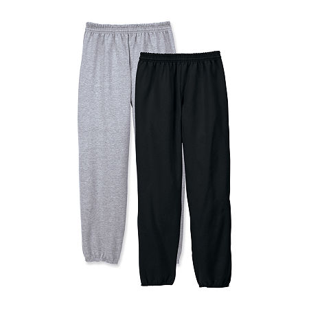 Hanes 2-Pack Unisex Adult Mid Rise Cinched Sweatpant, Medium, Black