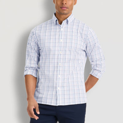 Van Heusen Big and Tall Mens Classic Fit Long Sleeve Checked Button-Down Shirt