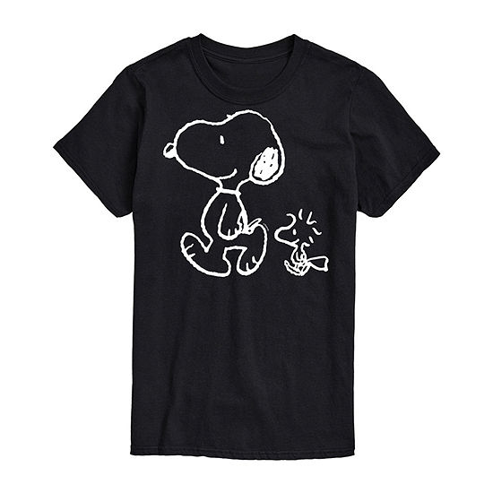 Mens Short Sleeve Snoopy Graphic T-Shirt, Color: Black - JCPenney