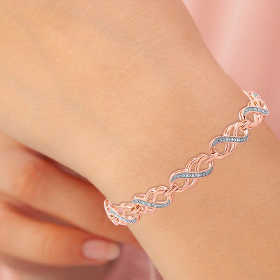 1/10 CT. T.W. Mined White Diamond 14K Rose Gold Over Silver Infinity 7.5 Inch Tennis Bracelet