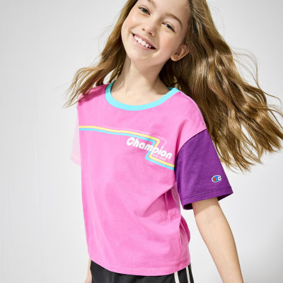 Champion Big Girls Crew Neck Short Sleeve Graphic T-Shirt