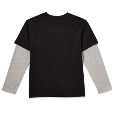 Thereabouts Little & Big Boys Crew Neck Long Sleeve Graphic T-Shirt